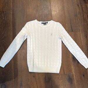 Ralph Lauren White Cable Knit Sweater